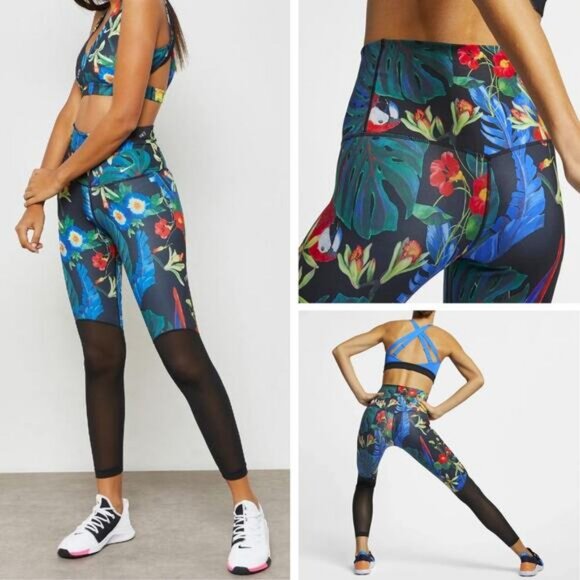 NIKE Women's Power Hyper Tropical 7/8 Training Tights XS - Picture 1 of 8